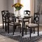 Baxton Studio Ruth Beige Upholstered and Brown Finished 5-Piece Dining Set 142-8027-8026 - alternate 7